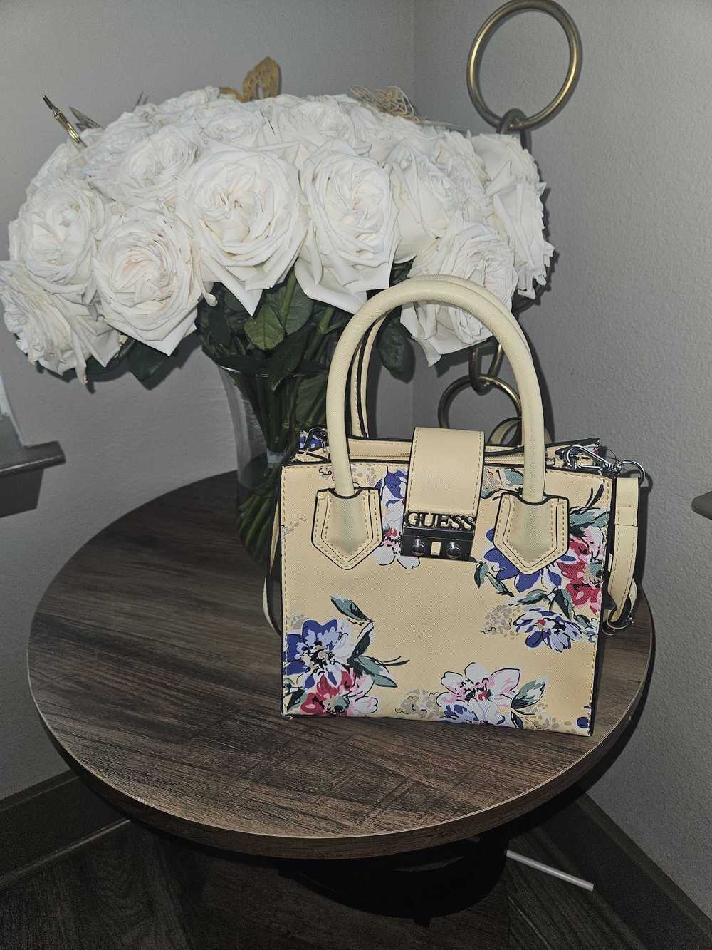 Floral Satchel Crossbody Handbag